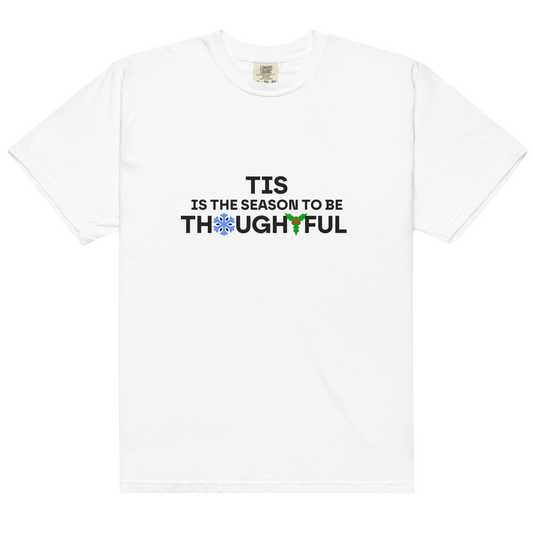 White heavyweight tee - Thoughtful season / Unisex