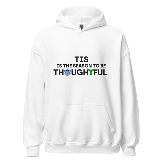 White hoodie - Thoughtful season / Unisex