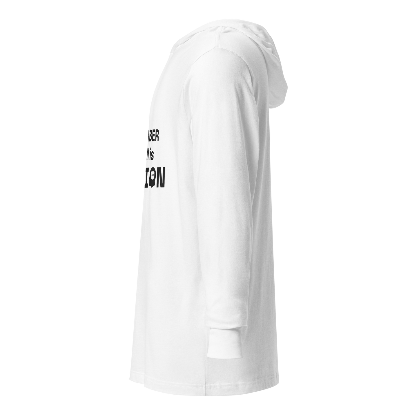 HOODED LONG-SLEEVE TEE / WHITE / OPINION / UNISEX