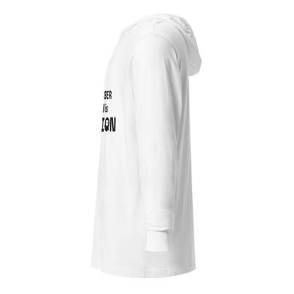 HOODED LONG-SLEEVE TEE / WHITE / OPINION / UNISEX