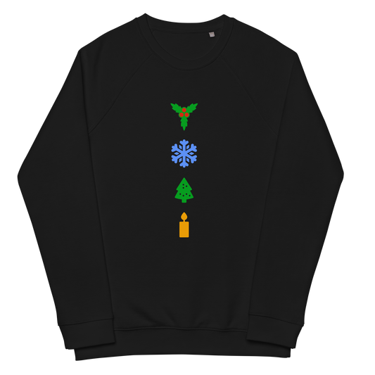 Festive organic raglan sweatshirt in colors / Unisex