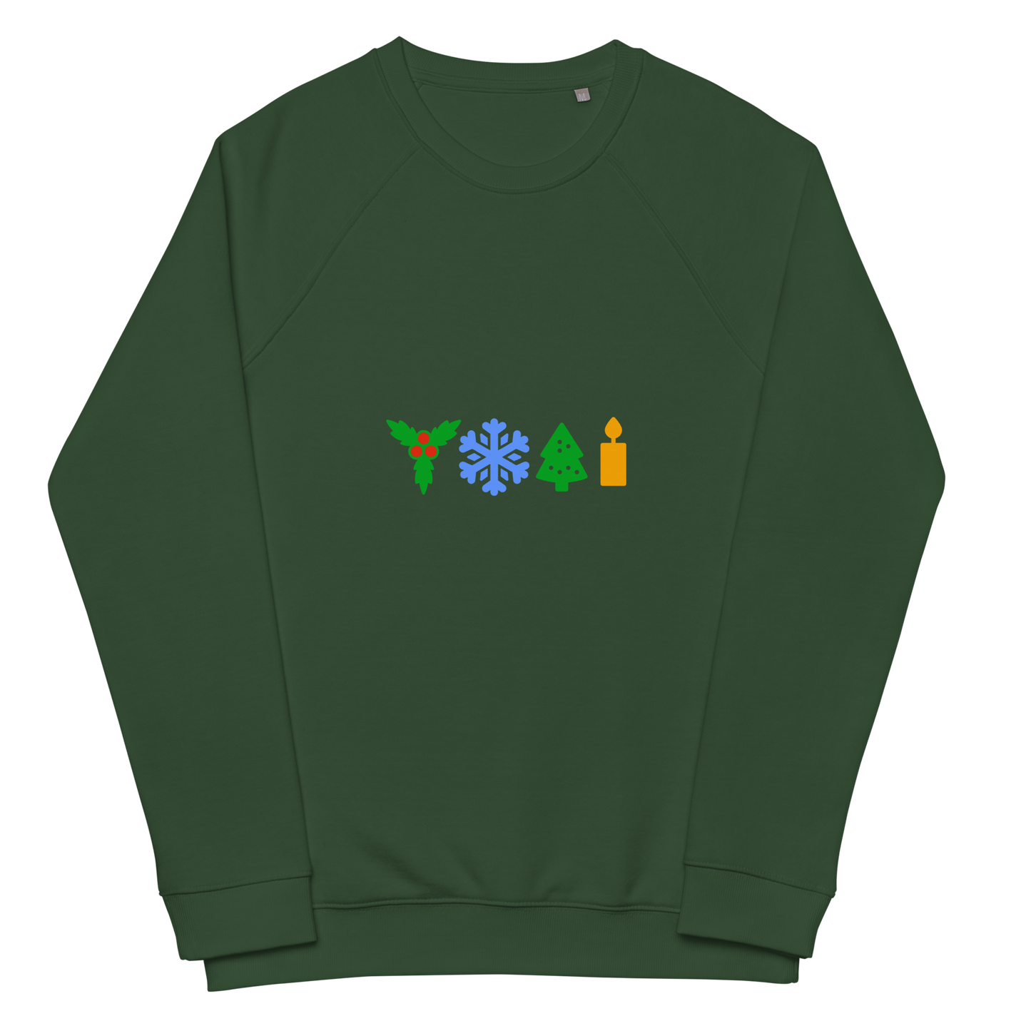 Festive organic raglan sweatshirt in colors / Unisex