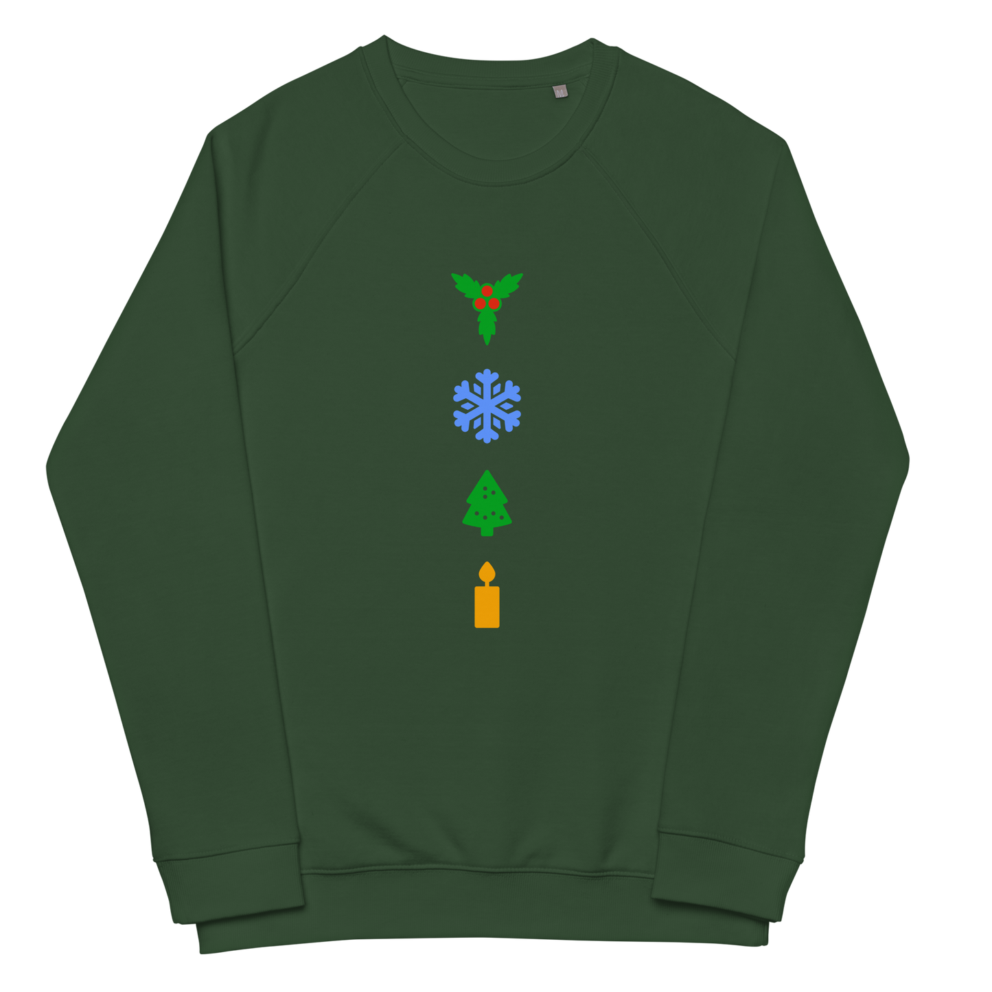 Festive organic raglan sweatshirt in colors / Unisex