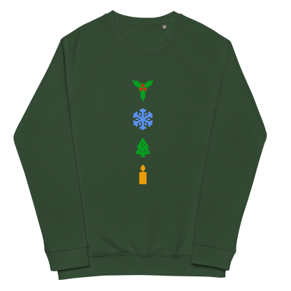 Festive organic raglan sweatshirt in colors / Unisex