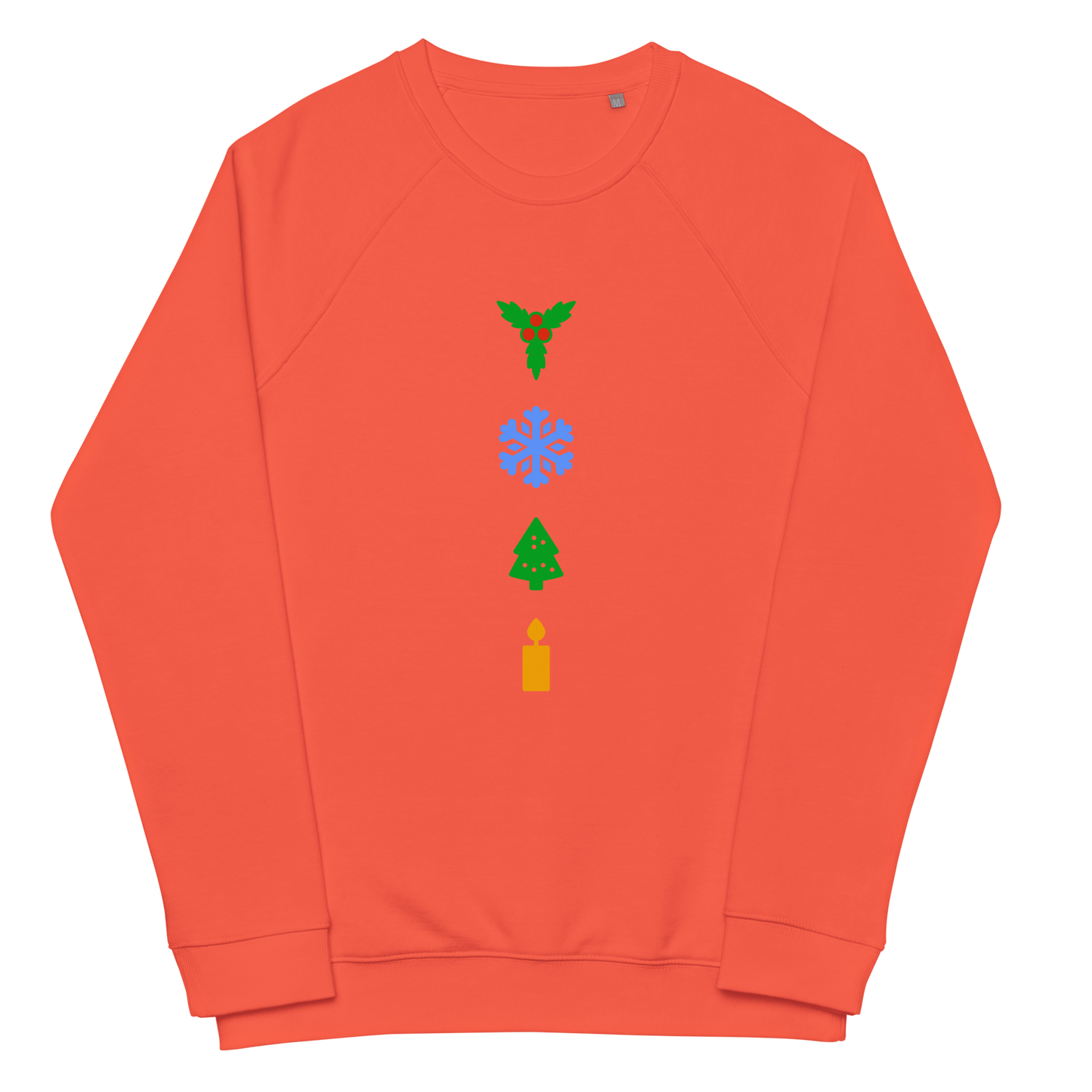 Festive organic raglan sweatshirt in colors / Unisex