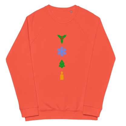 Festive organic raglan sweatshirt in colors / Unisex