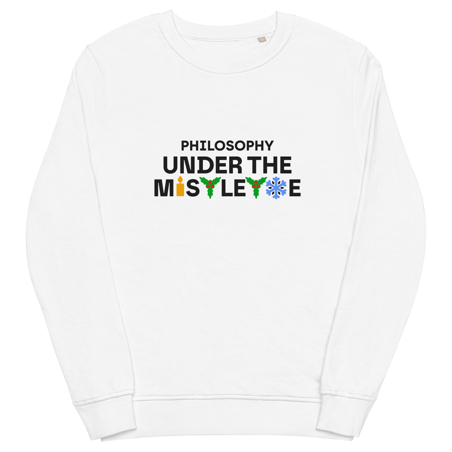 White organic sweatshirt - Mistletoe / Unisex