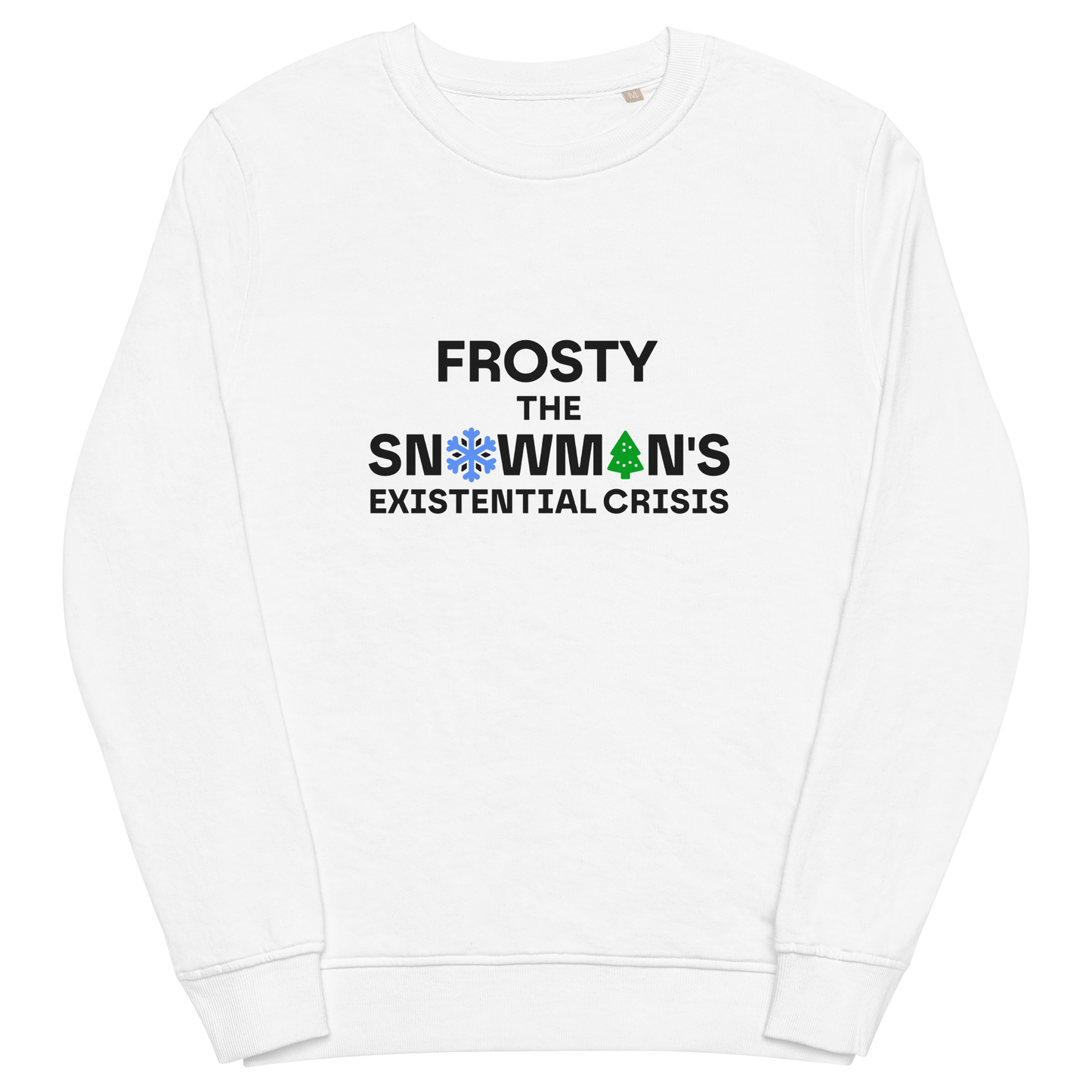 White organic sweatshirt - Snowman / Unisex