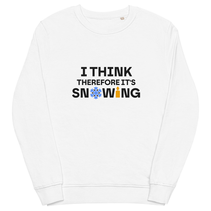 White organic sweatshirt - Snowing / Unisex